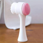 Dual-Sided Face Exfoliating & Deep Pore Cleansing Brush with Soft Bristle & Silicone Facial Scrubber