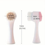 Dual-Sided Face Exfoliating & Deep Pore Cleansing Brush with Soft Bristle & Silicone Facial Scrubber