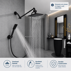 Dual Shower Head-Rain Shower Head with Handheld Shower Set, Diverter