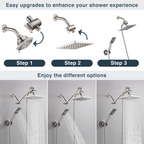 Dual Shower Head-Rain Shower Head with Handheld Shower Set, Diverter