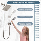 Dual Shower Head-Rain Shower Head with Handheld Shower Set, Diverter