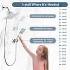 Dual Shower Head-Rain Shower Head with Handheld Shower Set, Diverter