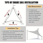 Durable Outdoor Sun Shade Sail for Terrace, Yard, Deck, and Garden - Waterproof and UV Resistant Triangle Canopy