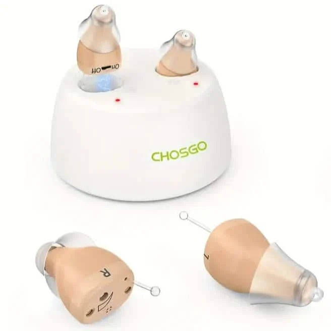 Rechargeable Hearing Aids – Invisible In-Ear, Noise Reduction, Volume Control
