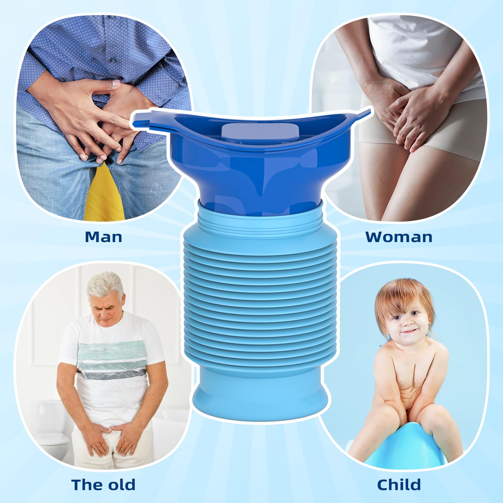 750ML Portable Urinal Bottle – Foldable Emergency Toilet for Travel & Camping