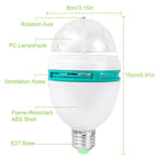 E27 3W Rotating RGB LED Light Bulb