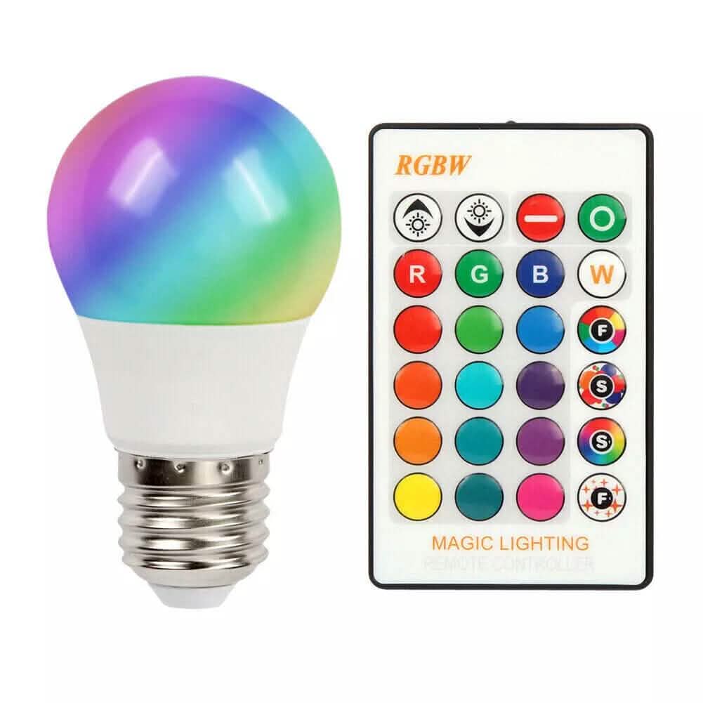 E27 RGB LED Light Bulb 16 Color Changing Magic RGBW Colorful Remote Control Lamp