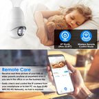 E27 WiFi Bulb Camera 1080P FHD WiFi IP Pan Tilt Security Surveillance Camera