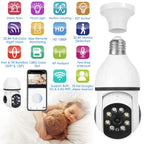 E27 WiFi Bulb Camera 1080P FHD WiFi IP Pan Tilt Security Surveillance  Camera with Two-Way Audio Full Color Night Vision