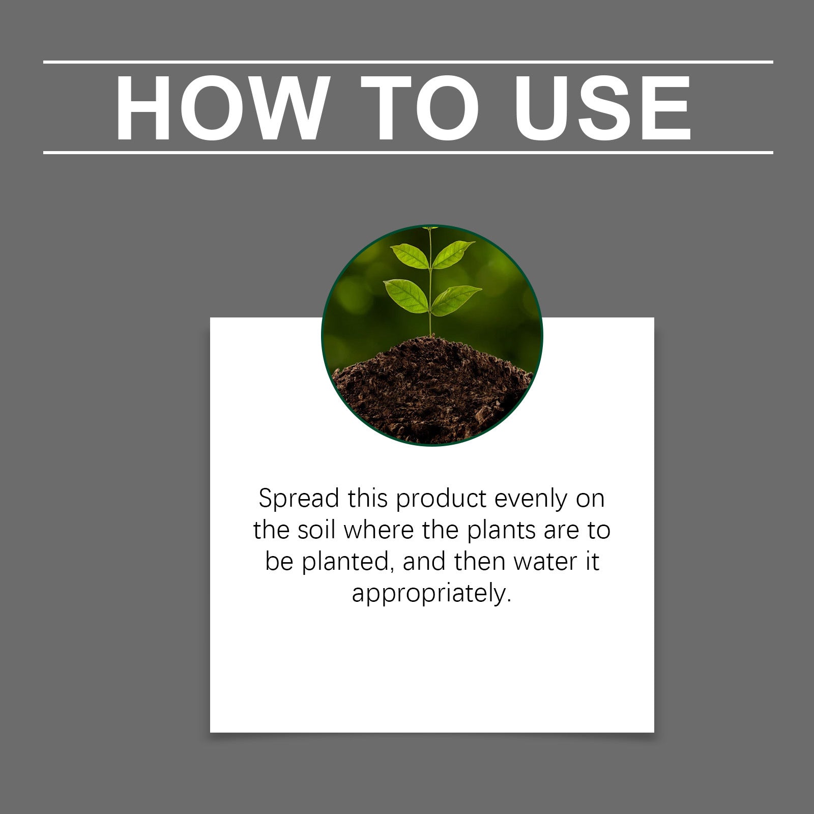 Soil conditioner. Concentrated humic acid formula, suitable for lawns and garden plants.
