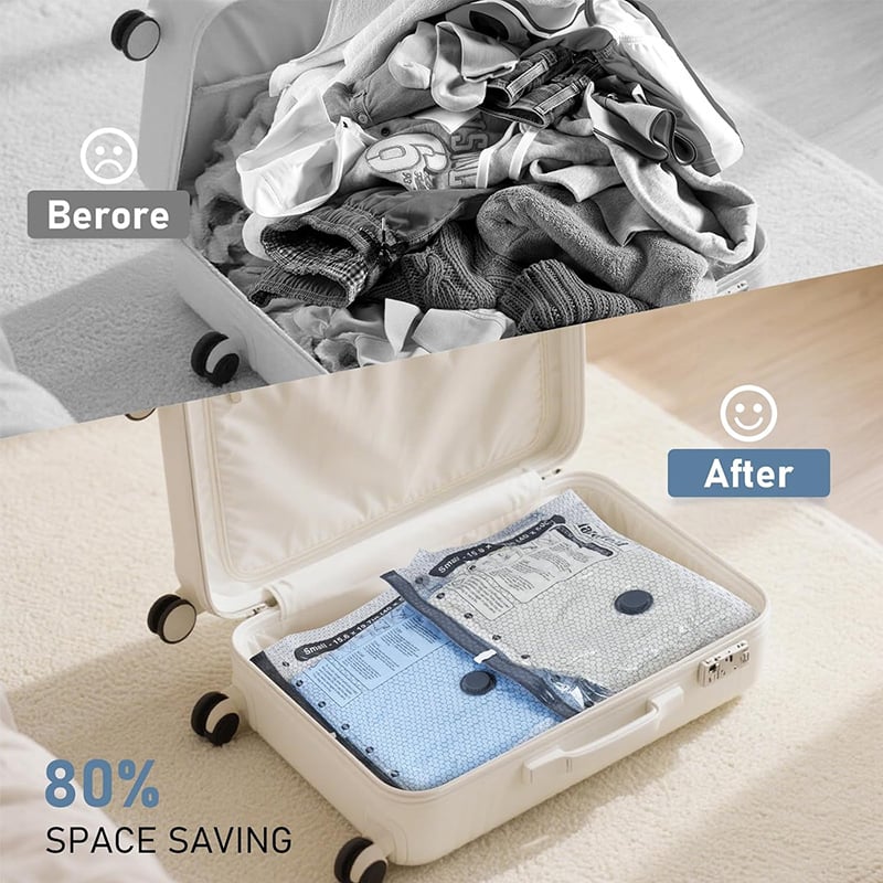 Travel Vacuum Storage Bags Cordless Compression Organizer Bag Set