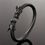 Double Dragon Copper Bracelet – Rock & Hip-Hop Style, Unisex
