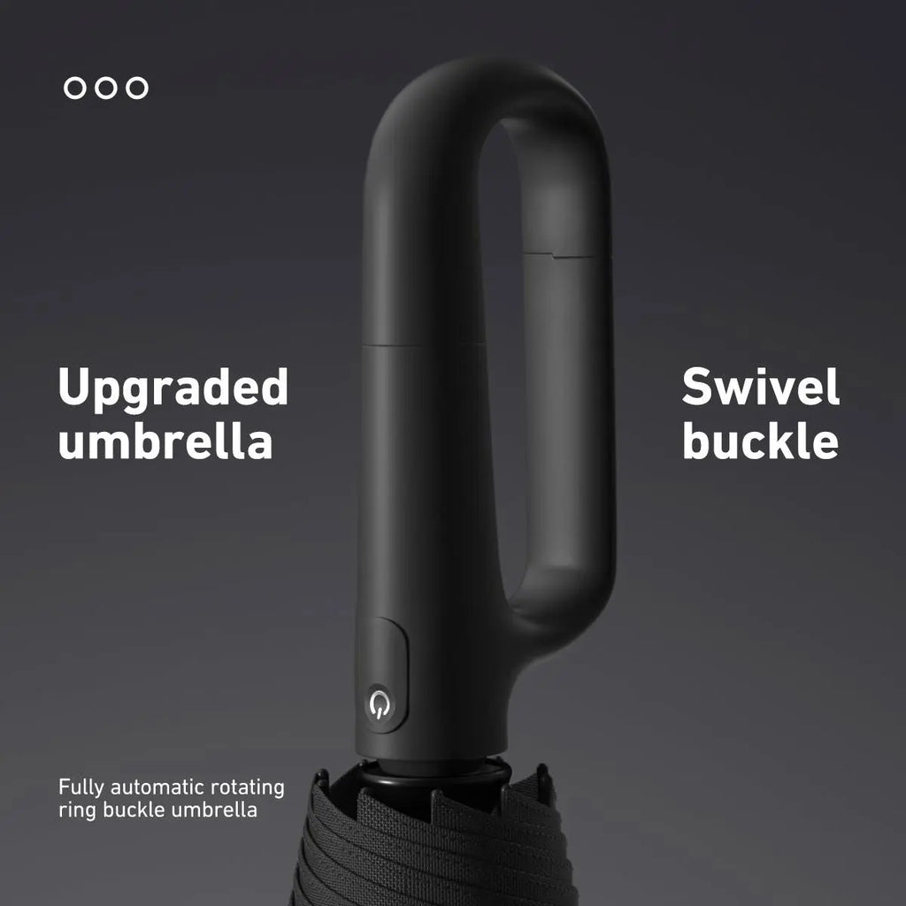 Portable Automatic Folding Umbrella, Windproof Waterproof with Loop Buckle