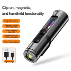 Pocket Rechargeable EDC Flashlight: Mini Keychain Light with Fire Starter & Window Breaker