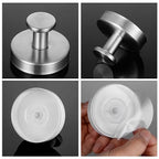 2-Pack: Strong Suction Cup Hooks – Silver Brushed Stainless Steel, No Drilling Required