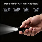 Pocket Rechargeable EDC Flashlight: Mini Keychain Light with Fire Starter & Window Breaker