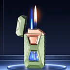 Voice-Activated Dual Flame Lighter,USB Rechargeable Windproof Refillable with Visible Window