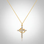 Cross Necklace Crown Pendant Gold Silver Faith Jewelry