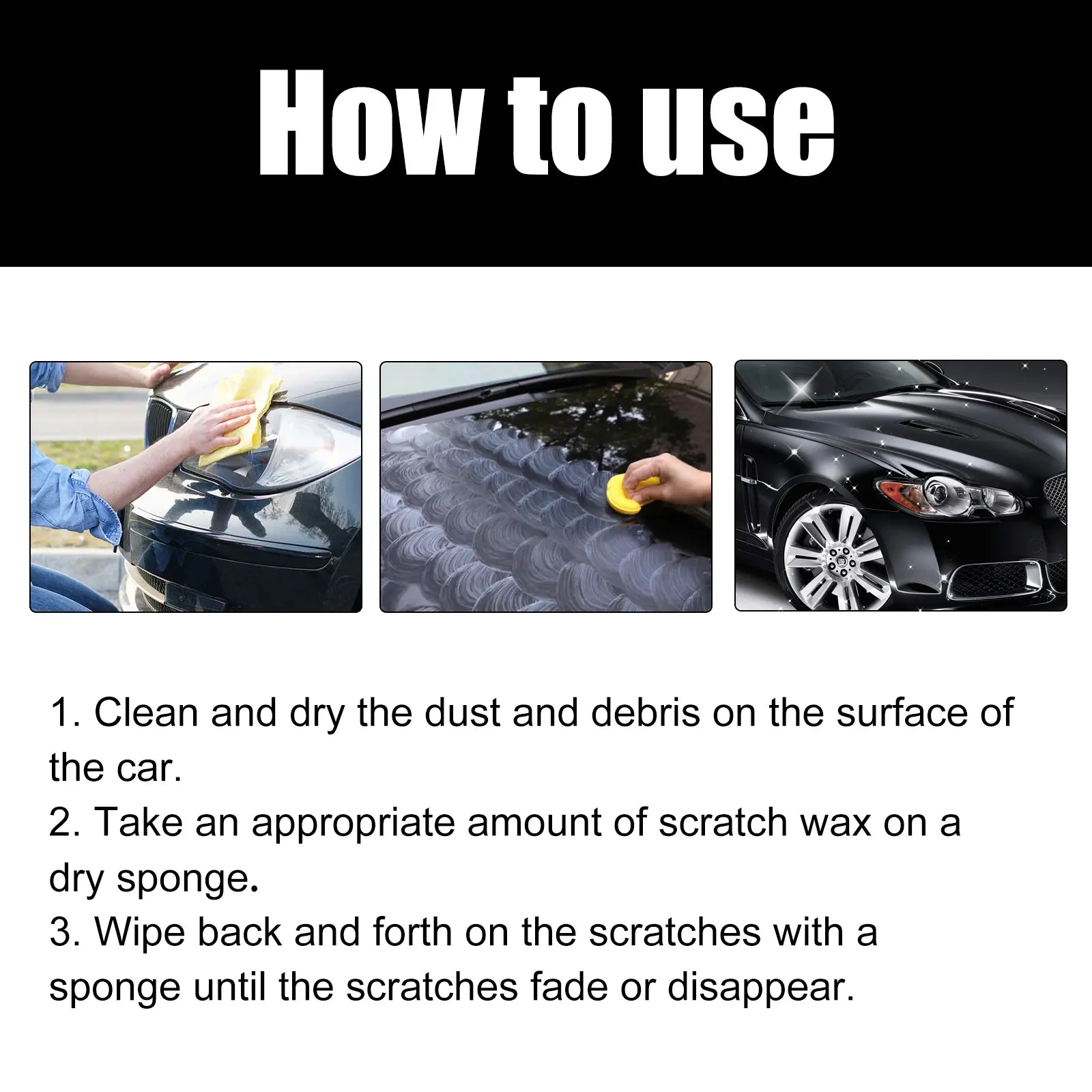 Car scratch repair wax, car paint protection polishing scratch remover & surface care cleaner