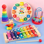 EDUQUEST 5-in-1 Wooden Montessori Activity Set for Babies
