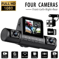 4-Channel Car DVR Dash Cam – 1080P Front, 720P Side & Rear, Night Vision