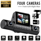 4-Channel Car DVR Dash Cam – 1080P Front, 720P Side & Rear, Night Vision