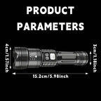 Ultra-Bright Tactical LED Flashlight – 3 Modes, USB Rechargeable, 600 Lumen, Outdoor, Hiking & Camping