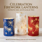 Patriotic Firework Lantern Set – Red, White & Blue Hanging Decorations for Parties & Celebrations