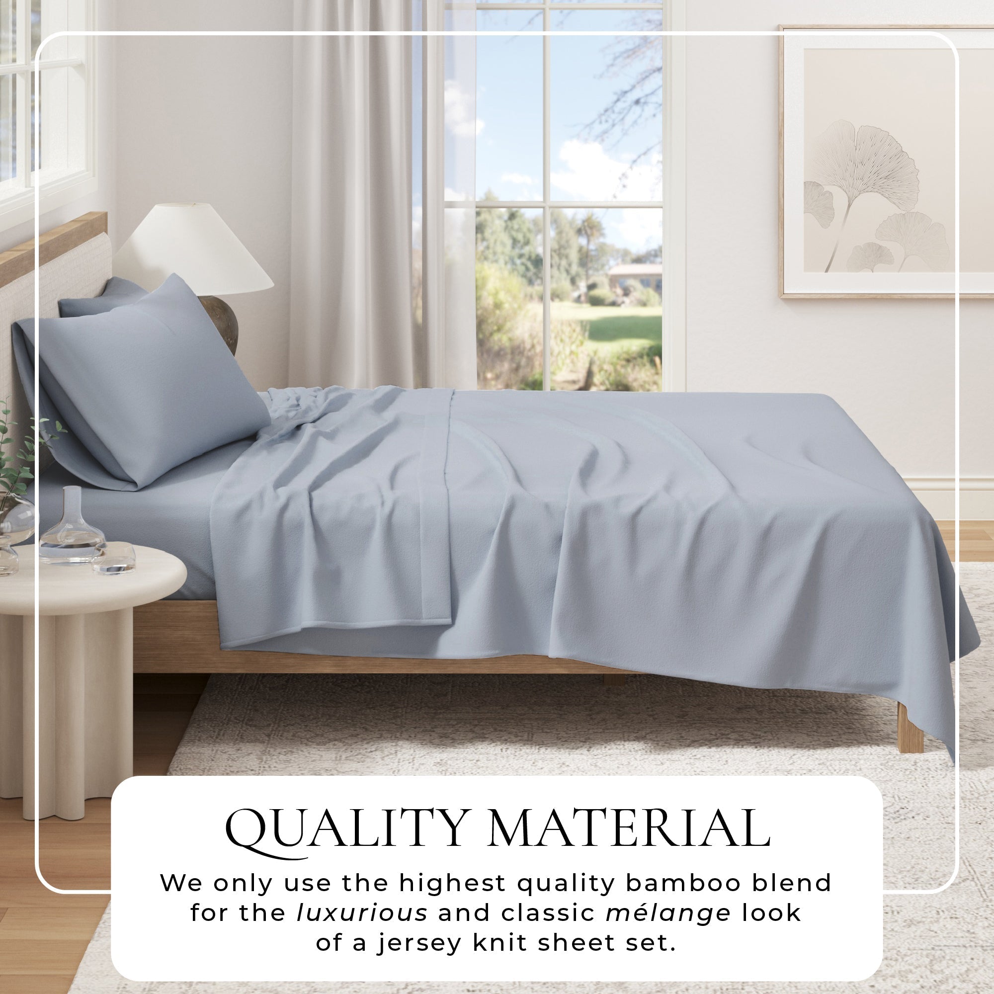 Viscose from Bamboo & Cotton Blend Jersey Knit Sheets