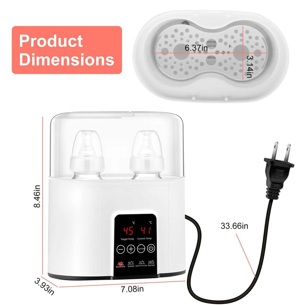 Electric Baby Milk Bottle Warmer Fit with 4 Heating Modes Adjustable Temperature Display Screen