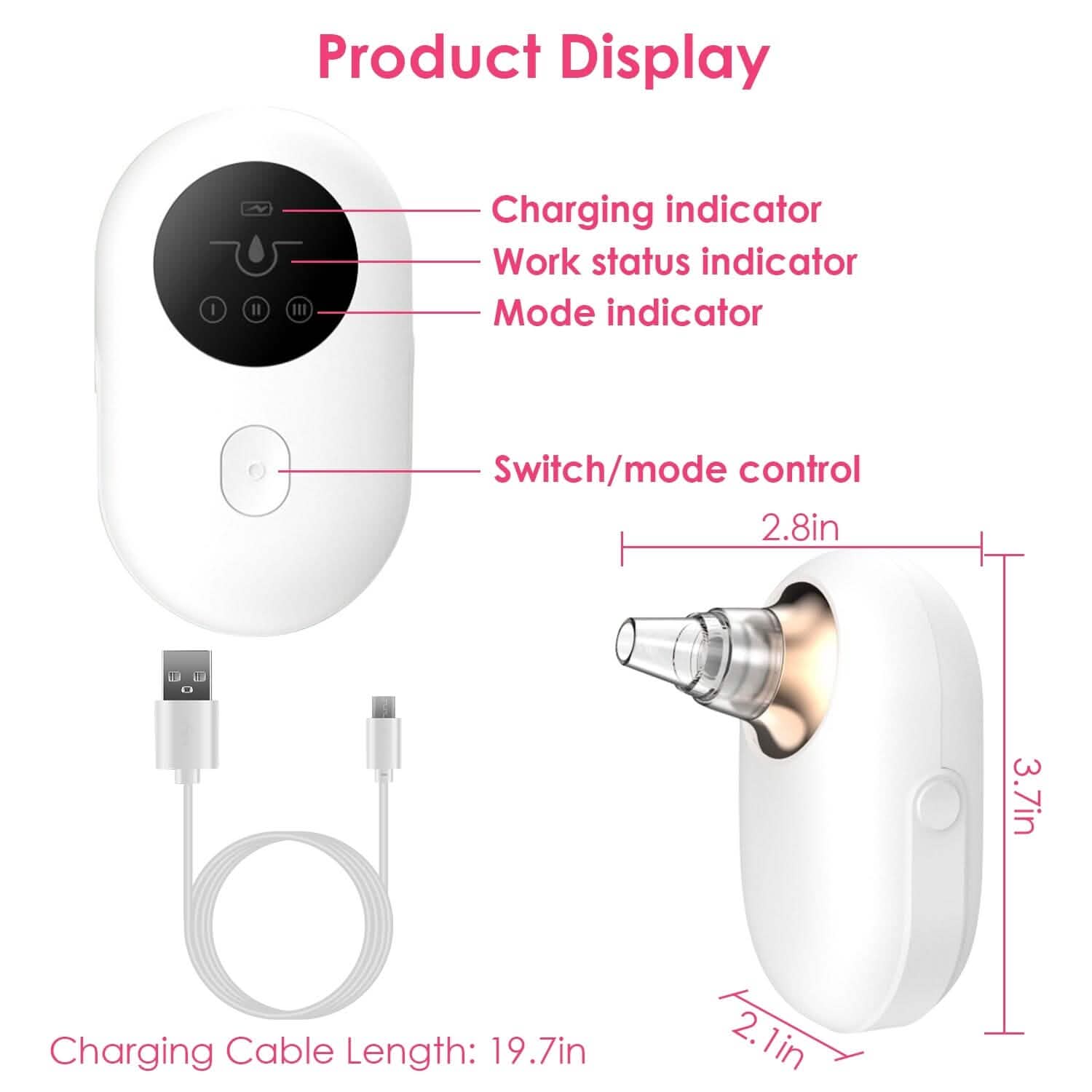 Electric Blackhead Comedone Extractor Tool Facial Pore Cleaner