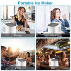 Electric Countertop Ice Make with Ice Scoop Basket Self Cleaning