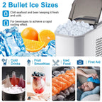 Electric Countertop Ice Make with Ice Scoop Basket Self Cleaning