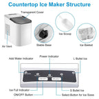 Electric Countertop Ice Make with Ice Scoop Basket Self Cleaning