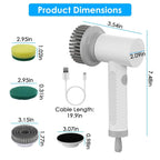 Electric Handheld Spin Scrubber Cordless Cleaning Brush with 2 Rotating Speeds