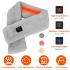 Electric Heated Scarf USB Heating Neck Shawl Soft Warm Scarves with 3 Heating Modes