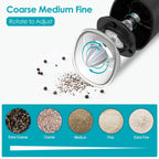 Electric Salt and Pepper Grinder LED Indicator Adjustable Coarseness