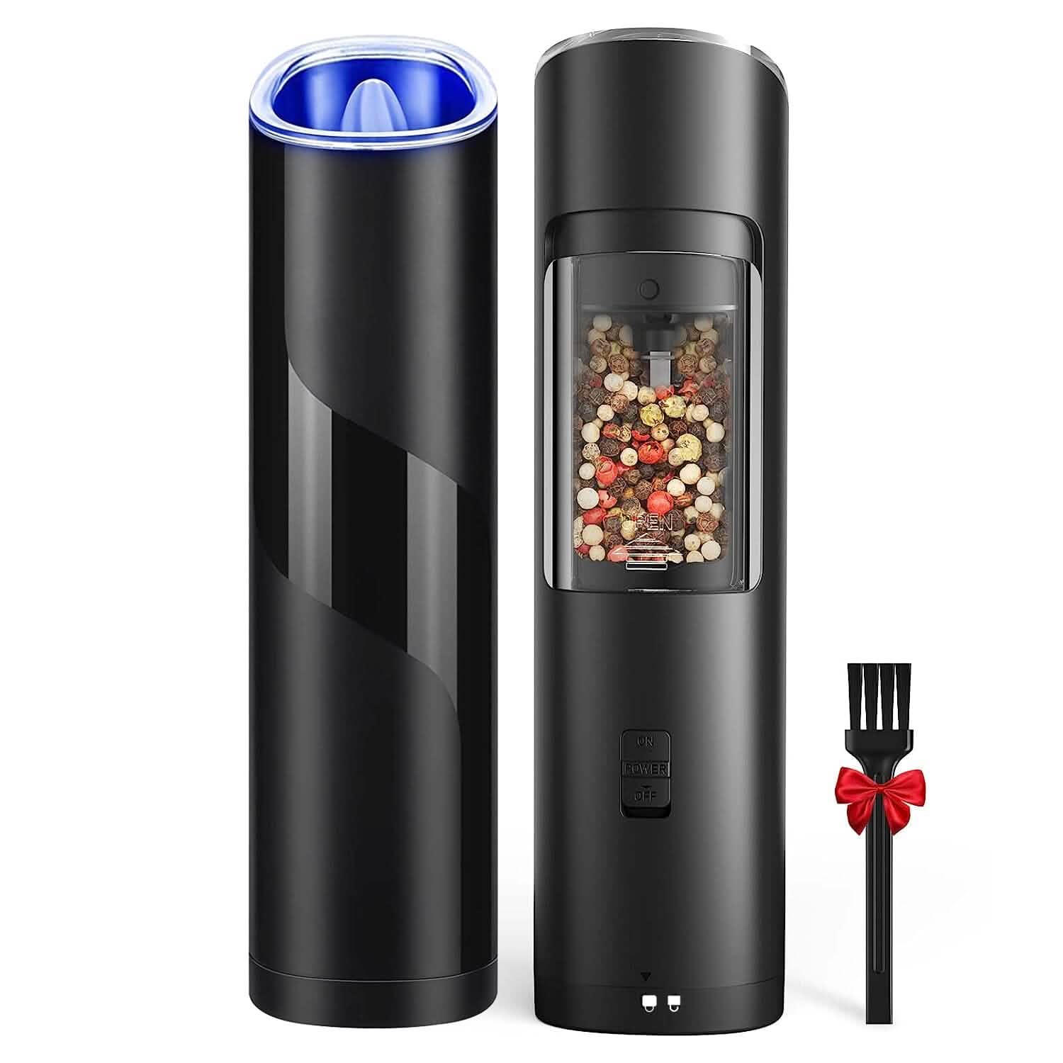 Electric Salt and Pepper Grinder LED Indicator Adjustable Coarseness
