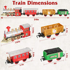 Electric Train Set Steam Locomotive Passenger Coach Coal with Sounds Light Railway