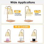 Electric Wax Melt Warmer Lamp Dimmable with 2 GU10 Bulbs 3-7in Adjustable Height 360º Rotatable