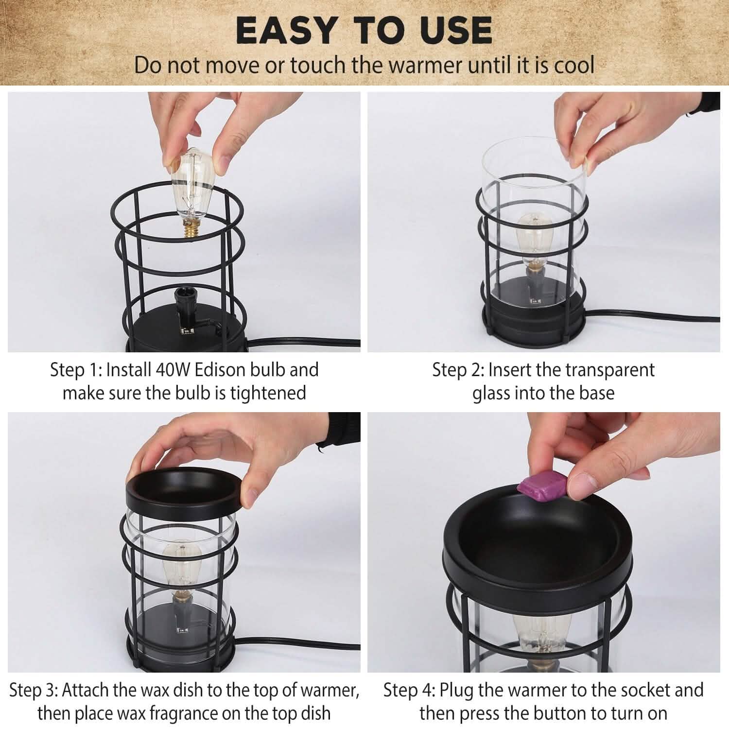 Electric Wax Melt Warmer Vintage Light Bulb
