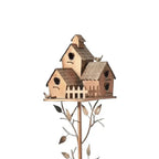 Elegant Birdhouse on a Post for Garden and Patio