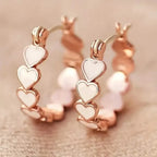 Elegant Boho-Chic Heart Hoop Earrings for Women - Nickel-Free Copper, Perfect for Daily Wear & Parties