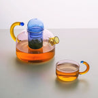 Colorful borosilicate glass tea set, unique artistic design