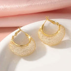 Elegant Crescent Mesh Hoop Earrings with Sparkling Cubic Zirconia
