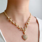 Elegant Heart-Shaped Zirconia Necklace - Stylish