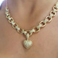 Elegant Heart-Shaped Zirconia Necklace - Stylish