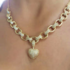 Elegant Heart-Shaped Zirconia Necklace - Stylish