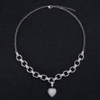 Elegant Heart-Shaped Zirconia Necklace - Stylish