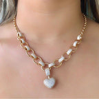 Elegant Heart-Shaped Zirconia Necklace - Stylish